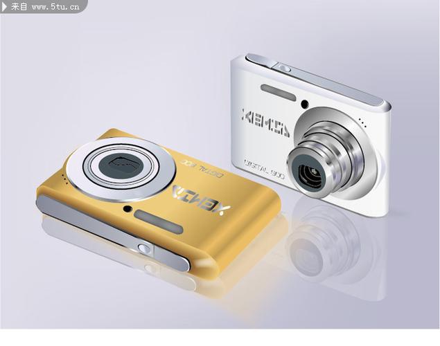 數(shù)碼相機(jī)矢量圖卡片機(jī)圖片